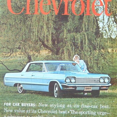 Bil Brosjyre Chevrolet 1964