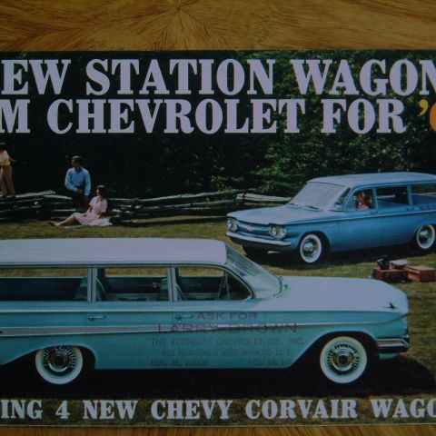 Bilbrosjyre 1961 Chevrolet Station Wagons