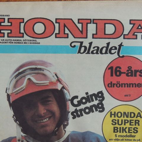 MC brosjyre 1978 Honda bladet nr 1 svensk