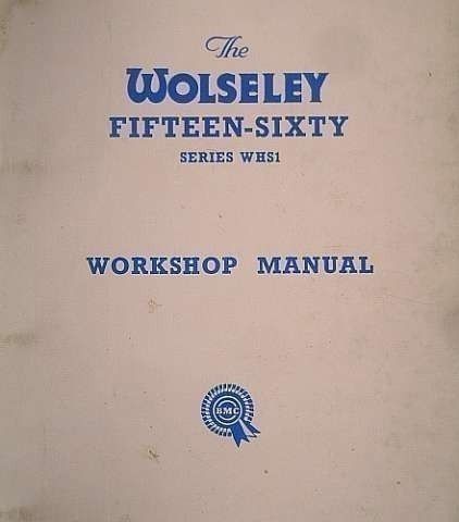 Verkstedhåndbok Wolseley fifteen-sixty