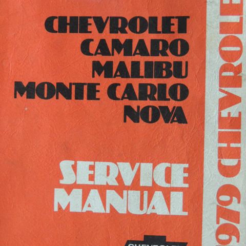 1979 Service Manual Chevrolet Camaro/ Malibu og Nova