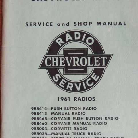 Chevrolet Radio 1961 Service and Shop manual