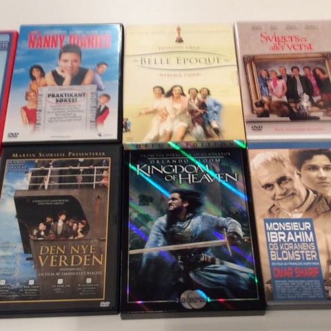 DVD’ er i diverse genre tilsalgs!