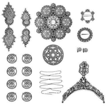 Komplett bunadsølv til Vest-Telemarksbunad