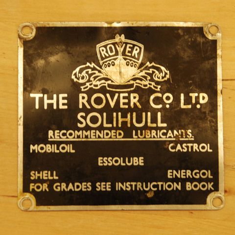 Rover - smøroljeskilt