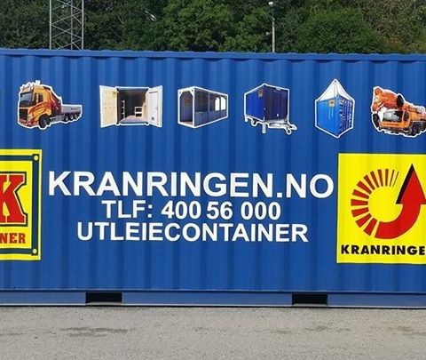 20' Lagercontainer for salg og utleie