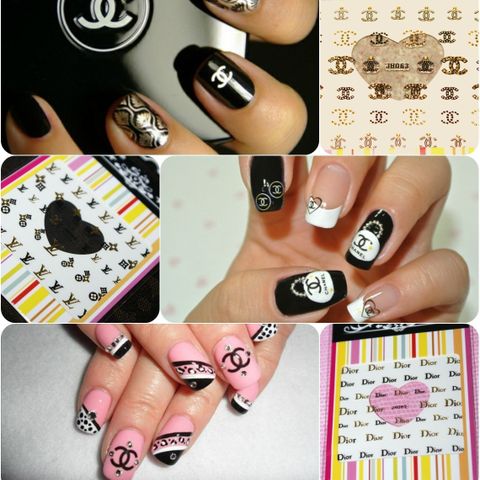 LV, Chanel, Dior nailstickers