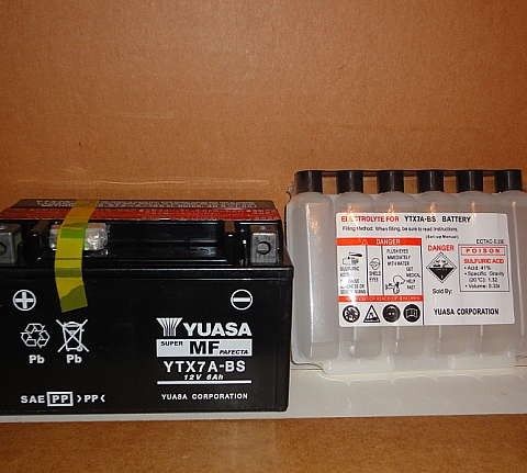 Nye Yuasa 12V-YTX7A-BS Batterier 6ah