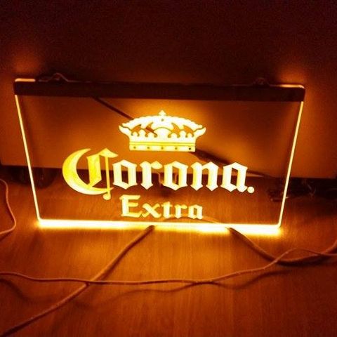 Corona barskilt reklame bar bareffekt neonlys