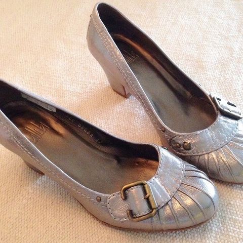 Sko -Billi Bi - sølv - pumps - gull - selskap - ballerina - vintage - fest