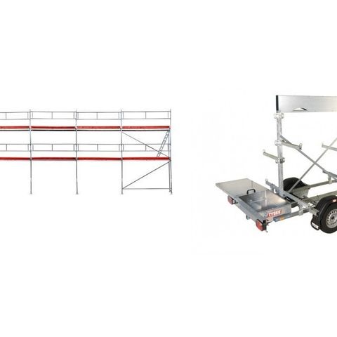 Utleie - 100 m² Instant fasadestillas og Tysse stillashenger