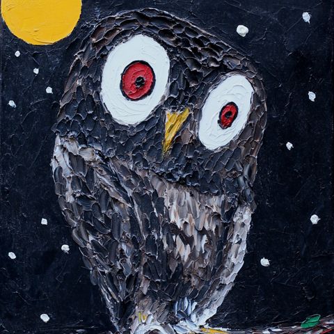 Oljemaleri “Owlet” Håndmalt kunst