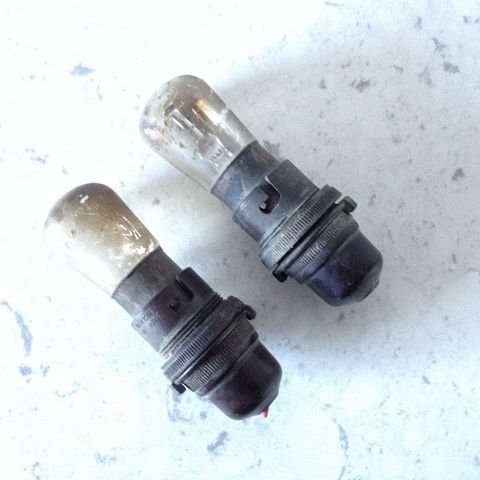 2 Old Light Bulbs & Fittings
