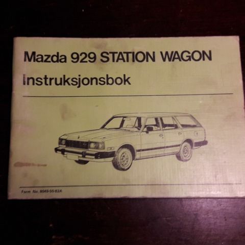 Instruksjonsbok Mazda 929 Stasjonsvogn