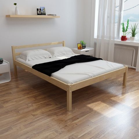 Solid seng laget av naturlig furutre 200 x 140 cm (241658)