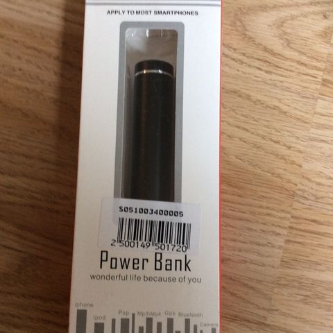 Helt ny powerbank/reiselader/nødbatteri/batteri til salgs selges billig