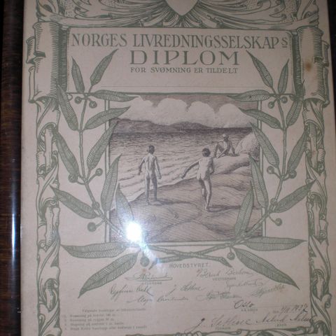 Diplom , Norges Livredningsselskap 1937