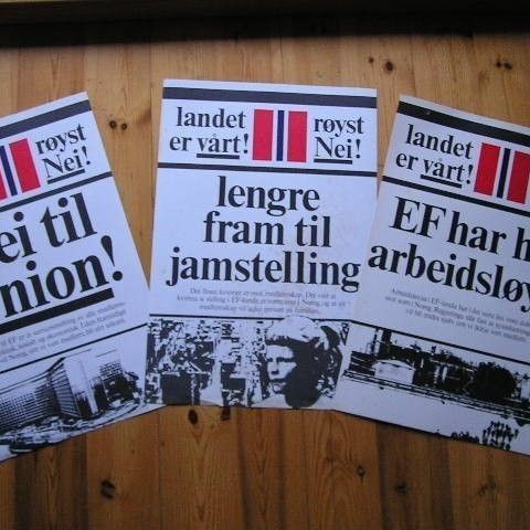 Nei til EF (nå EU) originale plakater