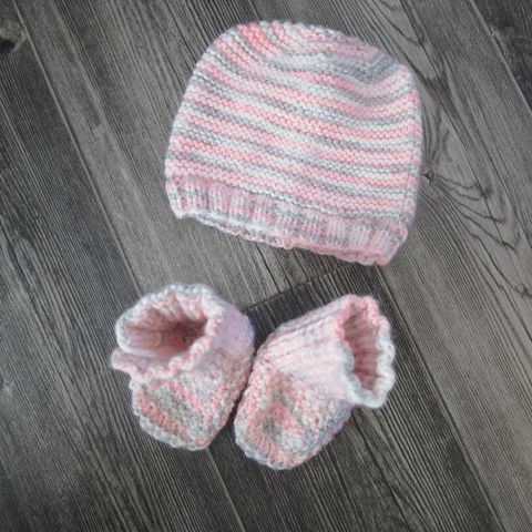 Baby set lue og booties