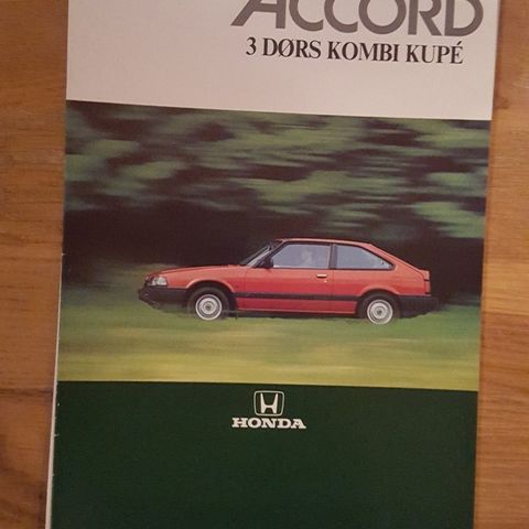 Brosjyre Honda Accord 3-dørs 1986