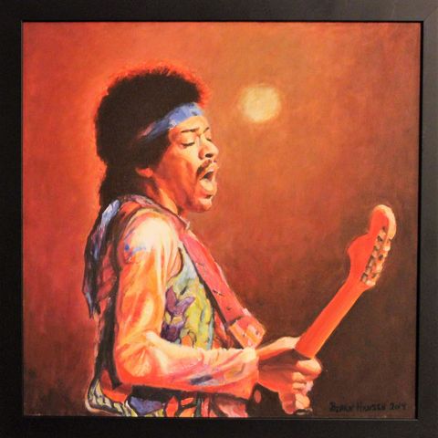 Jimi Hendrix oljemaleri m/ ramme