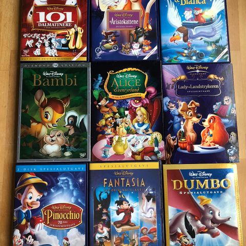 Diverse Disneyfilmer. Pent brukt/noe ubrukt. (14 stk)