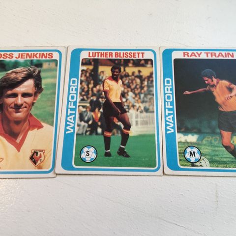 Watford komplett sett (3 stk) Topps 1979 fotballkort