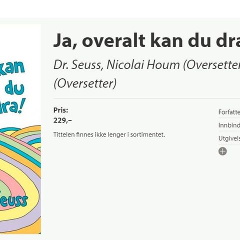 Dr.Seuss "Ja, overalt kan du dra"