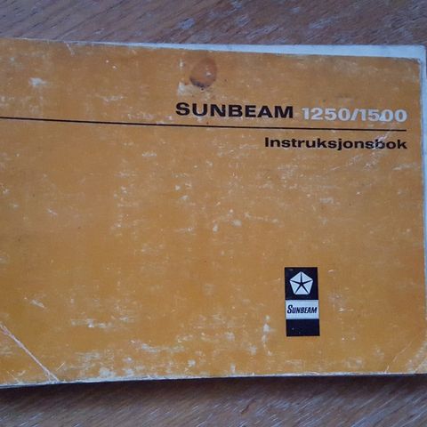 Instruksjonsbok Sunbeam 1250/1500 1970