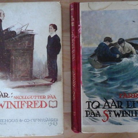 2 gamle barnebøker fra 1919 og 1923 - Skolegutter paa StWinifred