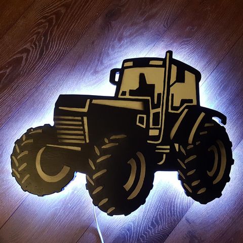 Håndlaget traktorlampe med LED-lys!