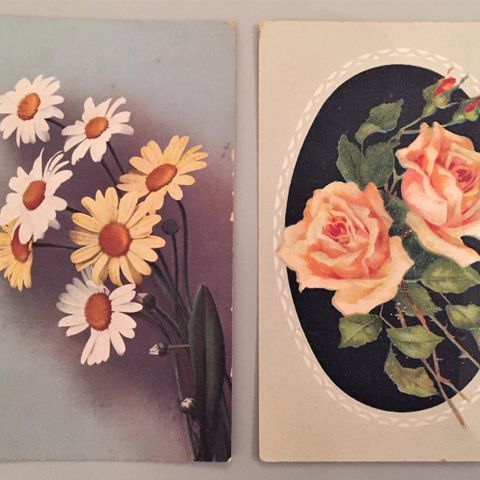 2 stk. gamle postkort. 1919 og 1926. Vintage bursdagskort.