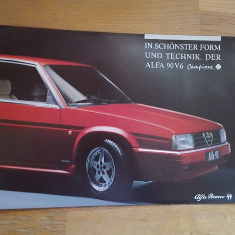 Bilbrosjyre Alfa Romeo 90 V6 Campione 1986