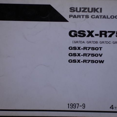 Suzuki GSX-R750W  Parts Catalog 1997-9