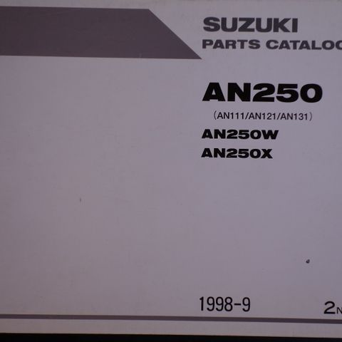 Suzuki AN250 Original Parts Catalog 1998-9 Scooter