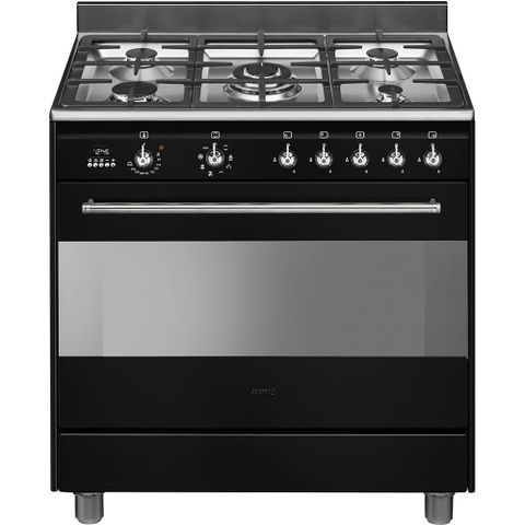 SMEG CLASSIC GASS KOMFYR 90 CM SORT SCB91MFN9 KAMPANJE