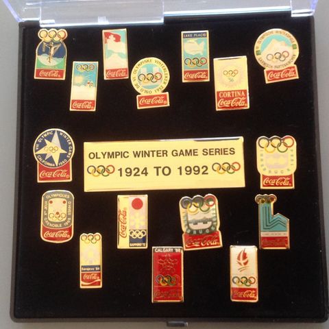 Coca cola pins - Olympic winter game series 1924-1992 selges