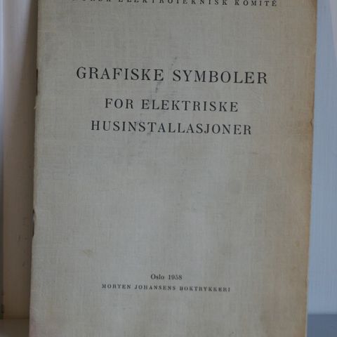 Hefte om "Grafiske Symboler for El.-husinstallsjoner" fra 1958