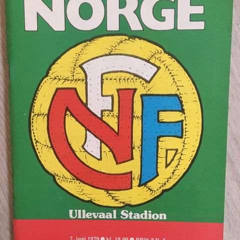 Fotballprogram: Norge mot Skottland 1979