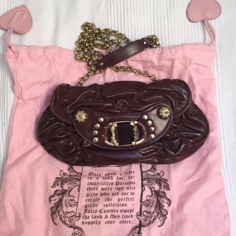 Juicy Couture Small Ruched Leather Shoulder Bag