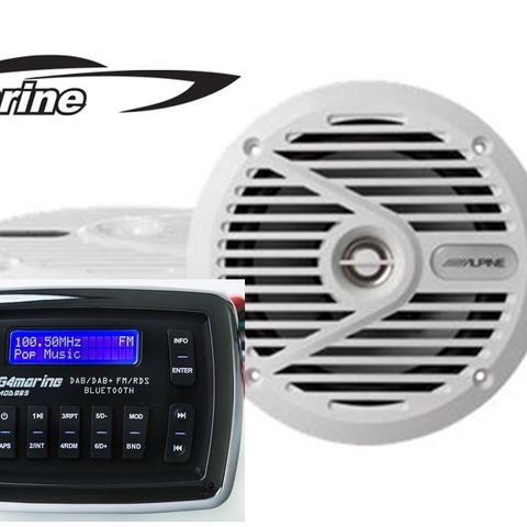 G4-RM905 marinepakke de luxe, DAB+ radio med Alpine høyttalere og antenne