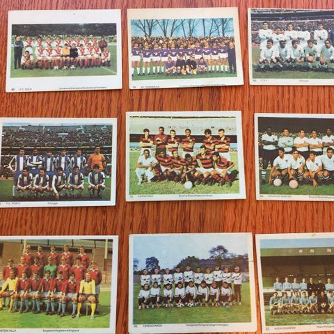 Monty Gum lagbilder fotballkort 15 stk 1968 og 1969 - svært sjeldne!