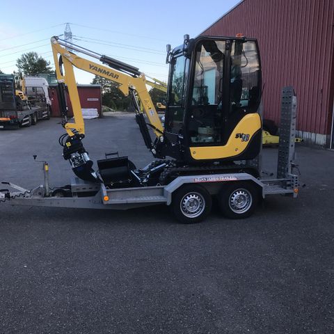 Utleie av minigraver 1500kr  yanmar sv 18 tipphenger 850kr