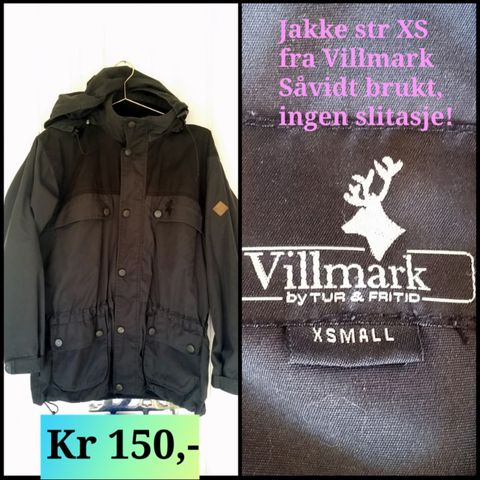 Jakke str XS  fra Villmark