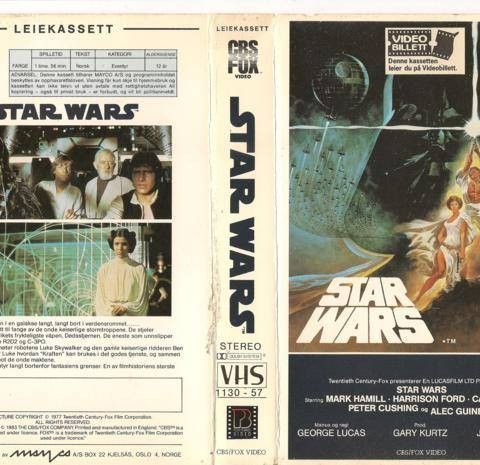 Star Wars (Stjernekrigen) VHS fra 1983 fra CBS FOX via Mayco