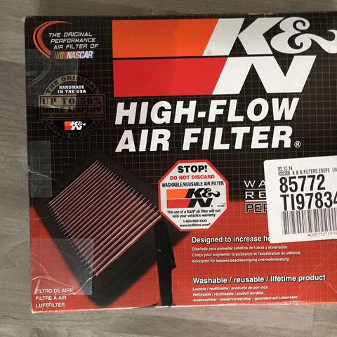 K&N luftfilter for https://www.knfilters.com/33-2069-replacement-air-filter