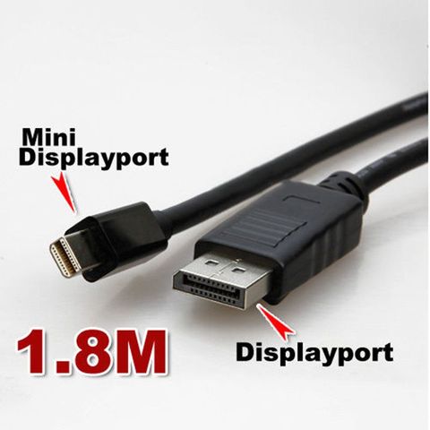 1.8M Mini Display Port DP to Display Port DP Cable For MacBook Pro Air Mac