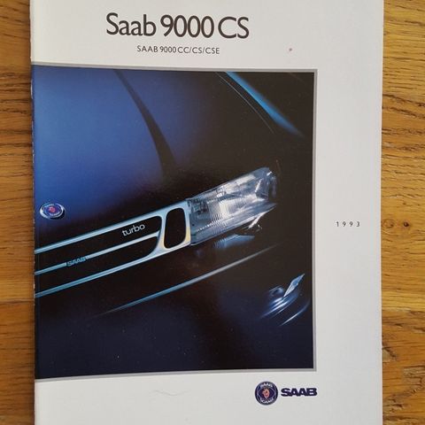 Brosjyre Saab 9000 CS 1993