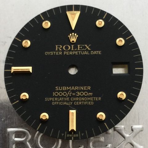 VINTAGE ROLEX 16808 GULL SUBMARINER MATT NIPPLE SKIVE