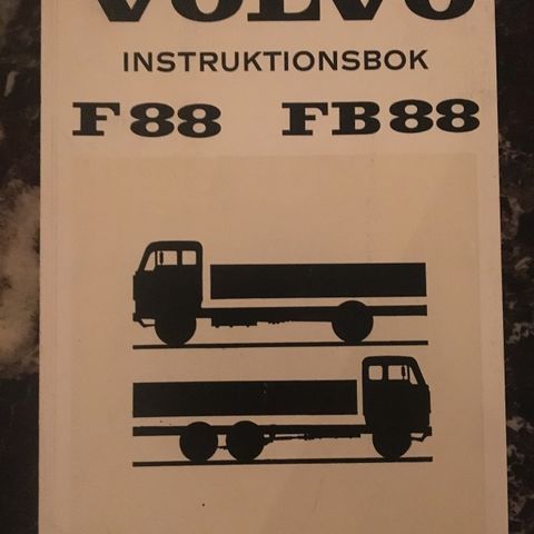 1968 Volvo veteran lastebil F88 FB88 instruksjonsbok NOS